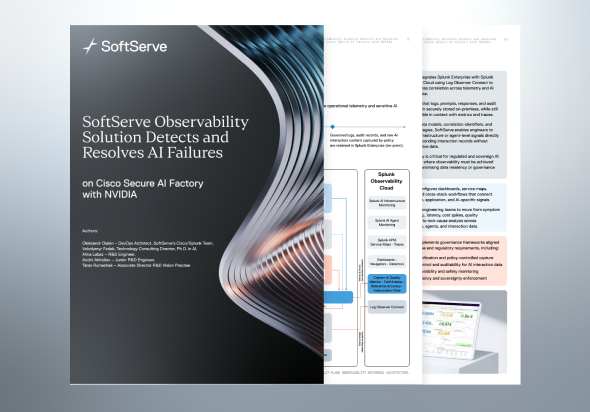 SoftServe observability solution detects and resolves potential AI failures on Cisco Secure AI factory with NVIDIA